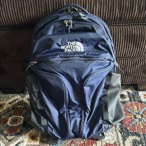 The North Face Men's Blue and Black Backpack
